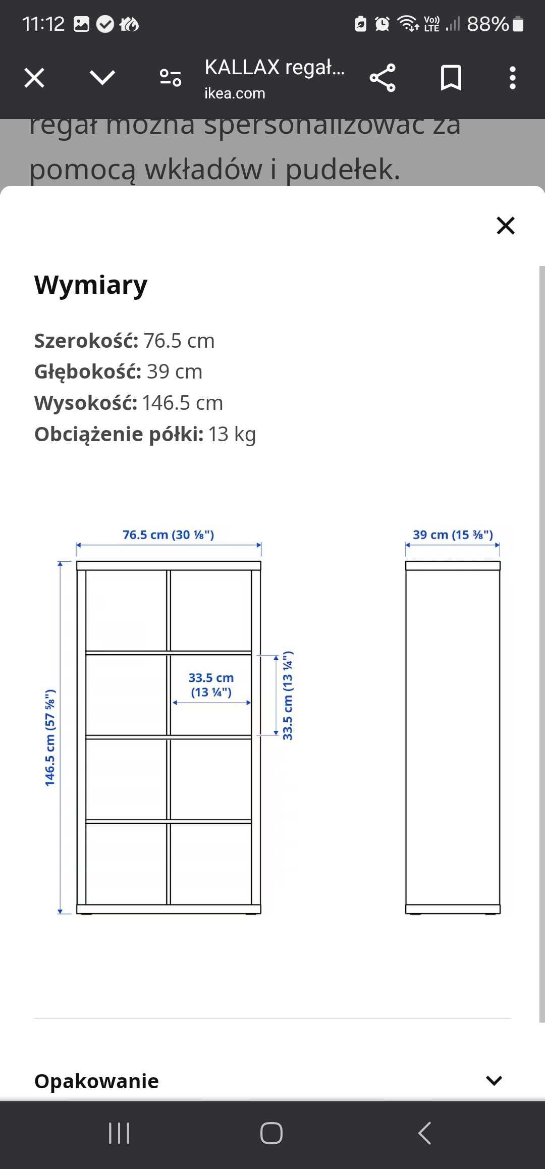 Regał Kellax czarny super kondycja