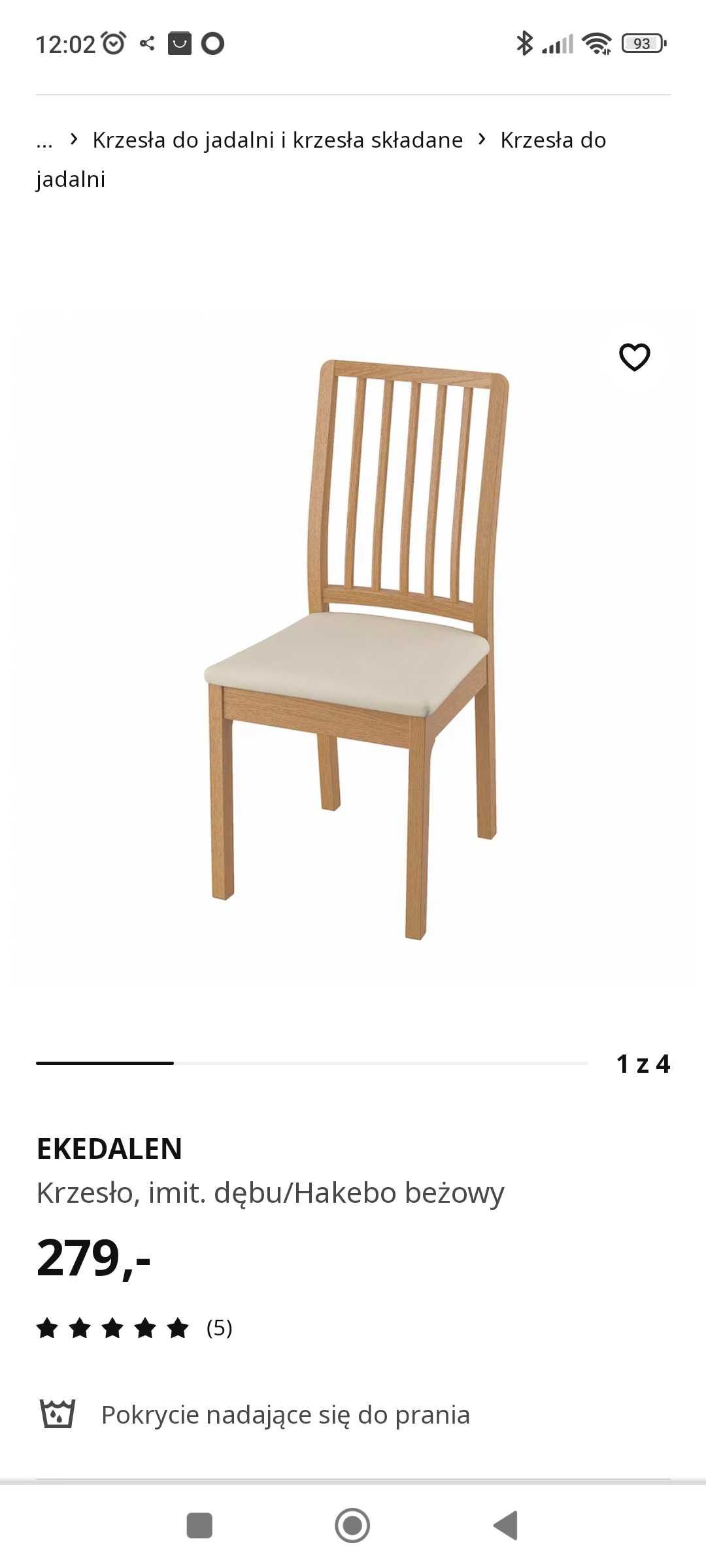 Krzesła Ikea Ekedalen 2 szt