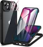 CENHUFO etui do iPhone 13 mini etui 360 pancerne bezbarwno czarne