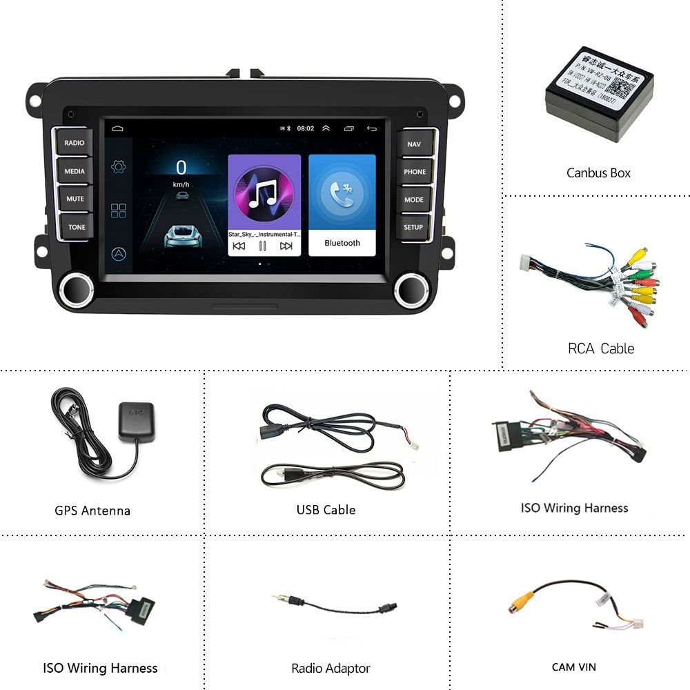 Rádio 2din Volkswagen 2/32GB 7" android 9 gps wifi Mirrorlink SELADO