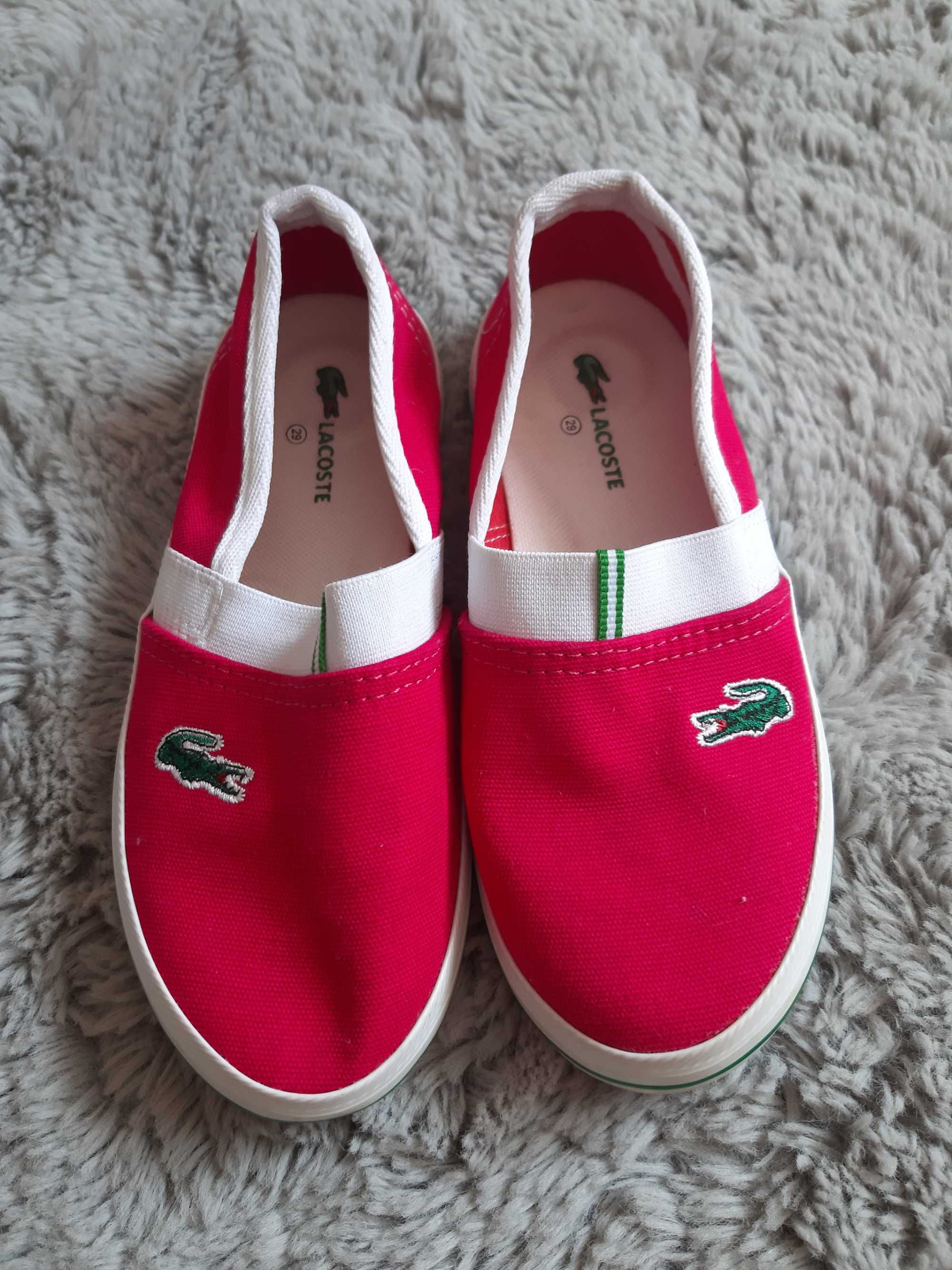 Trampki buciki slip one Lacoste 29 18,2 cm kolor malina