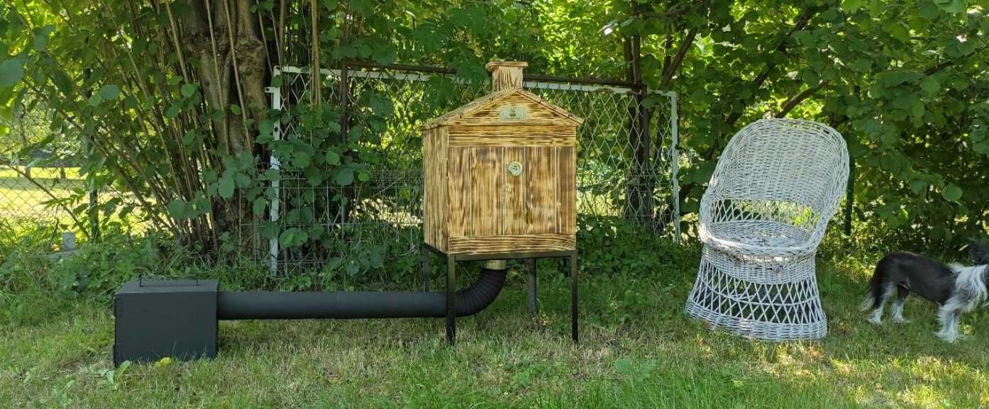 WĘDZARNIA OGRODOWA Drewniana Zestaw z Paleniskiem do 15kg Wędzenia
