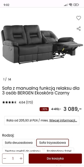 SUPER SOFY Z Funkcją RELAX 2 i 3