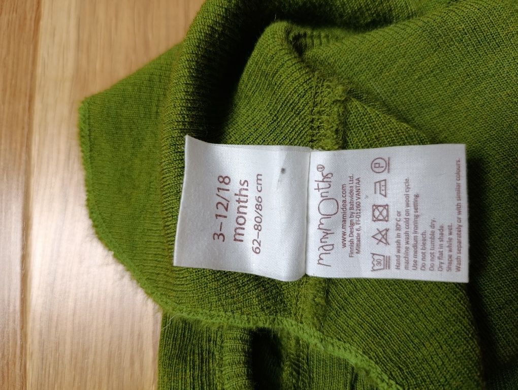 Kominiarka Manymonths zielona merino