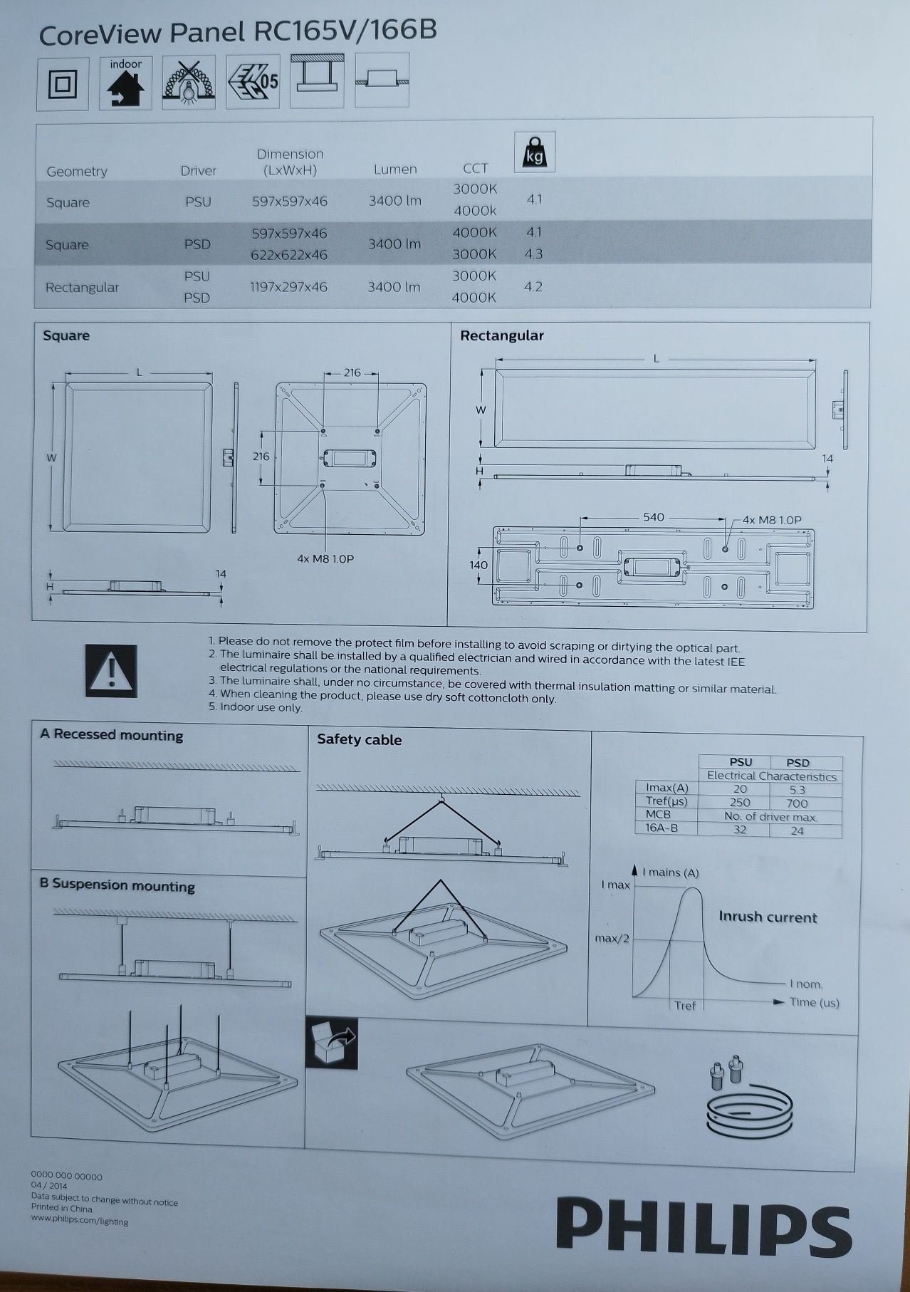 Lampa LED Philips 30/120