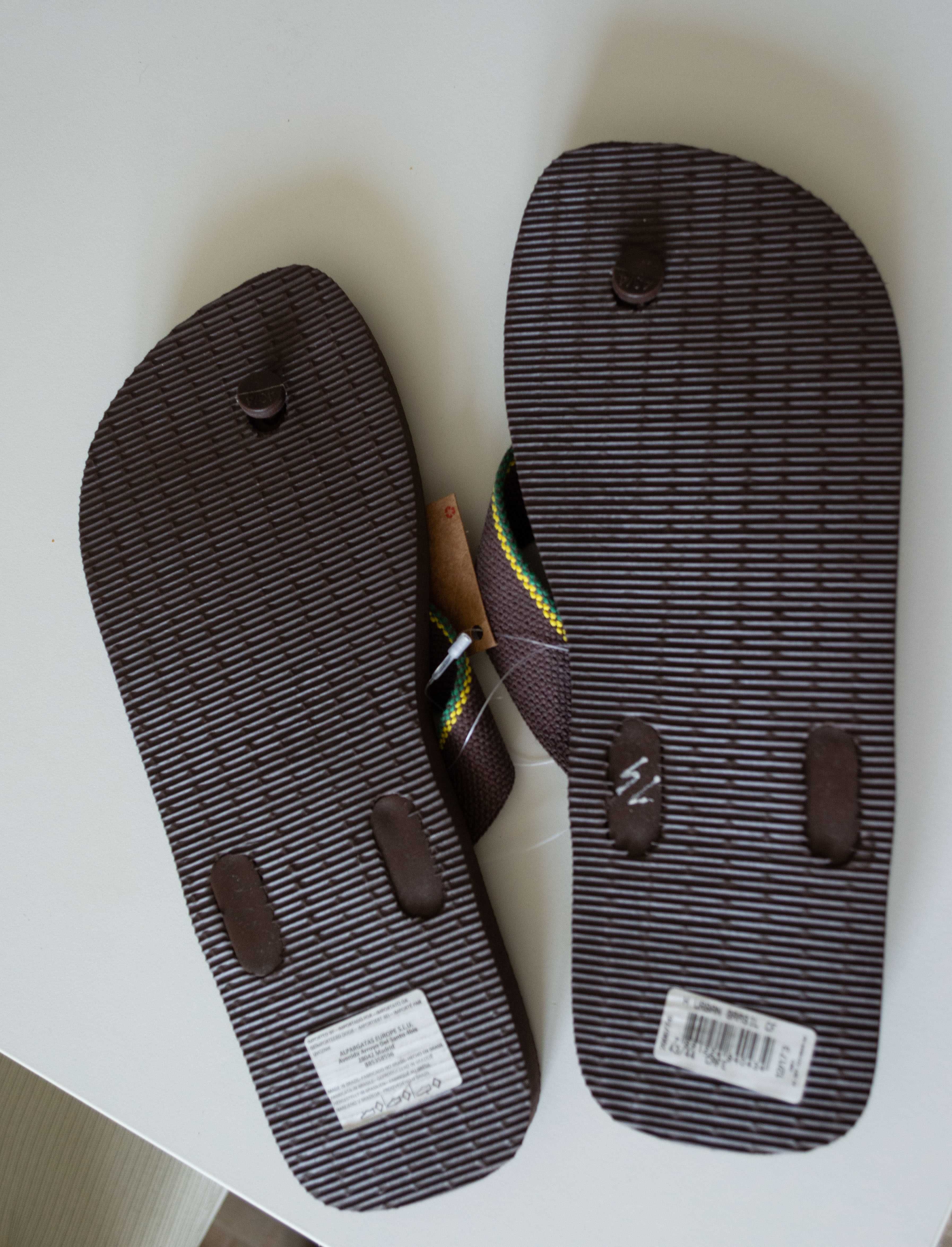 Havaianas brązowe klapki japonki nowe męskie