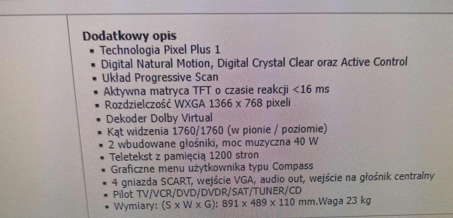 Telewizor Philips 30PF9975/12 30 cali LCD Pixel Plus 1 Dwa głośniki