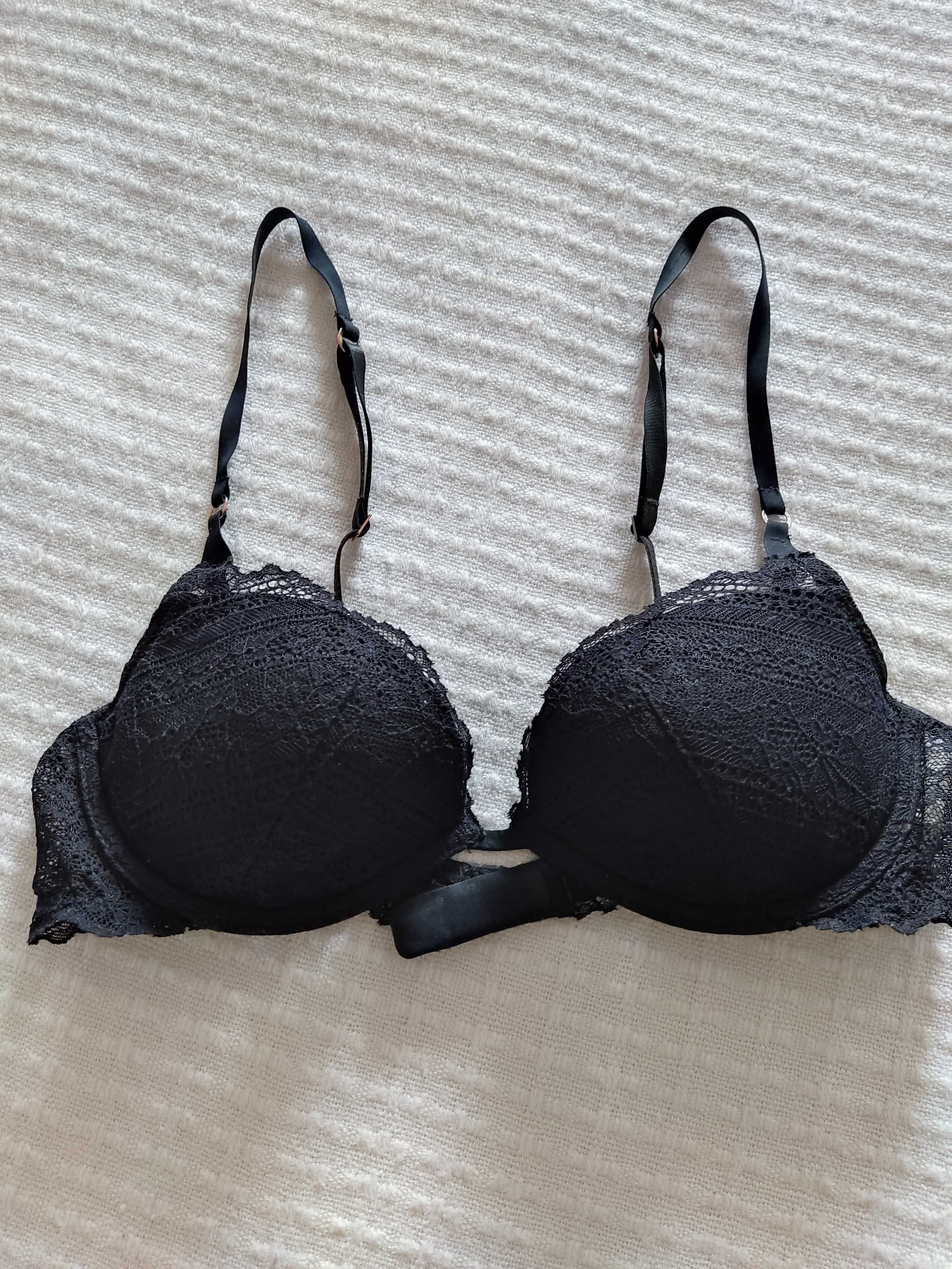 Calvin Klein czarny koronkowy biustonosz 34B 75B