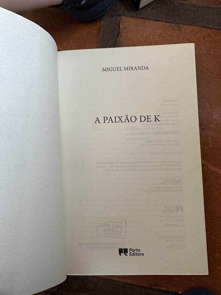 livro de Miguel Miranda - a Paixão de K.