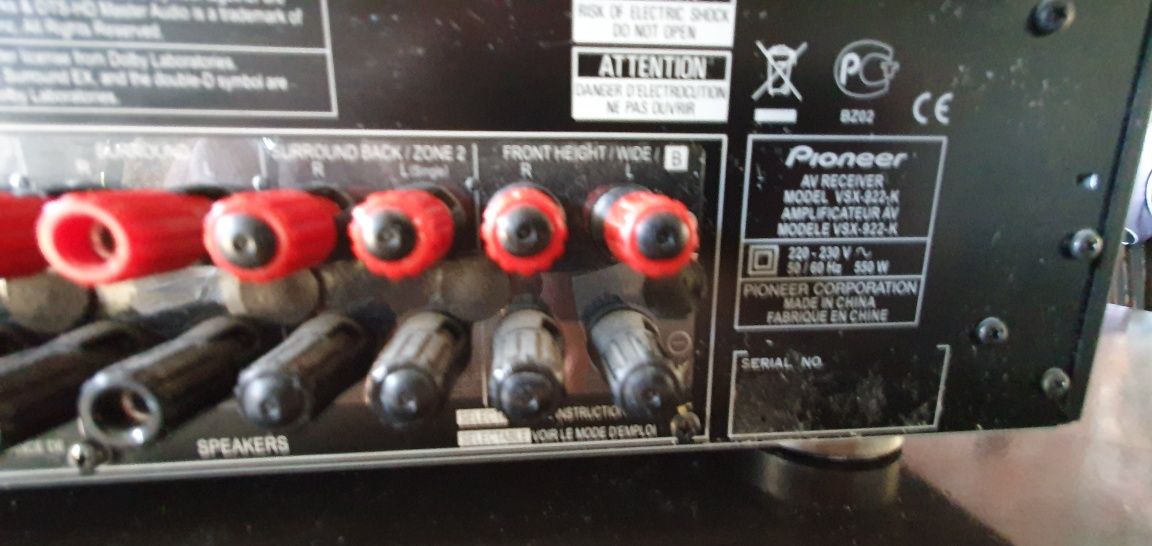 Amplituner Pioneer VSX 922K ZAMIANA