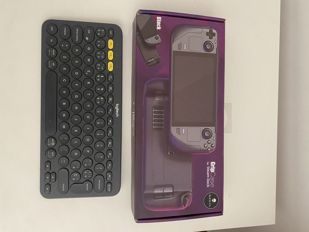 Teclado mine logitech e Case grip for steam deck