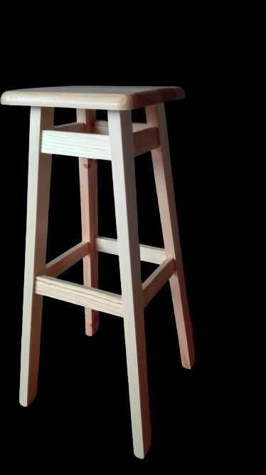 NOWY taboret hoker drewniany 80cm barowy stołek wysyłka transport