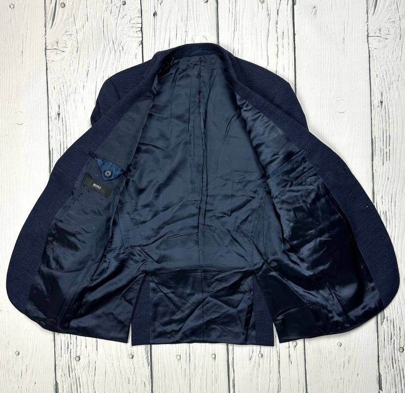 Hugo Boss Jestor5 Wełniana Marynarka Męska Łaty na Łokciach r. 48