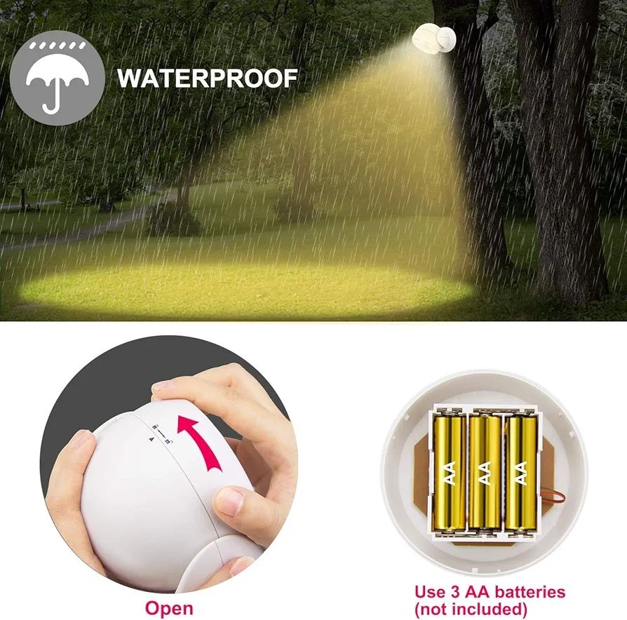 Lampka led z czujnikiem ruchu bezprzewodowa zasilanie 3x aa