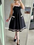Marynarska sukienka midi retro czarna hell bunny xs 34