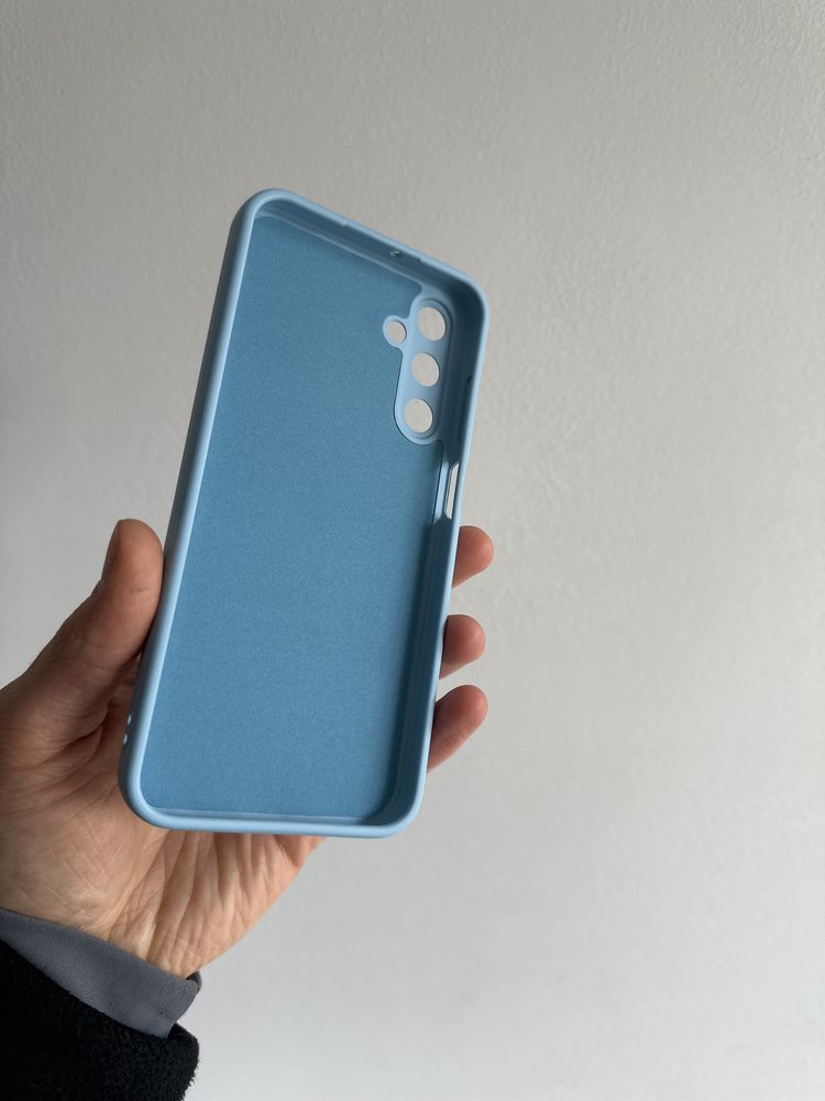Etui Silicon niebieskie + SZKŁO hartowane do Samsung A15 4G / 5G