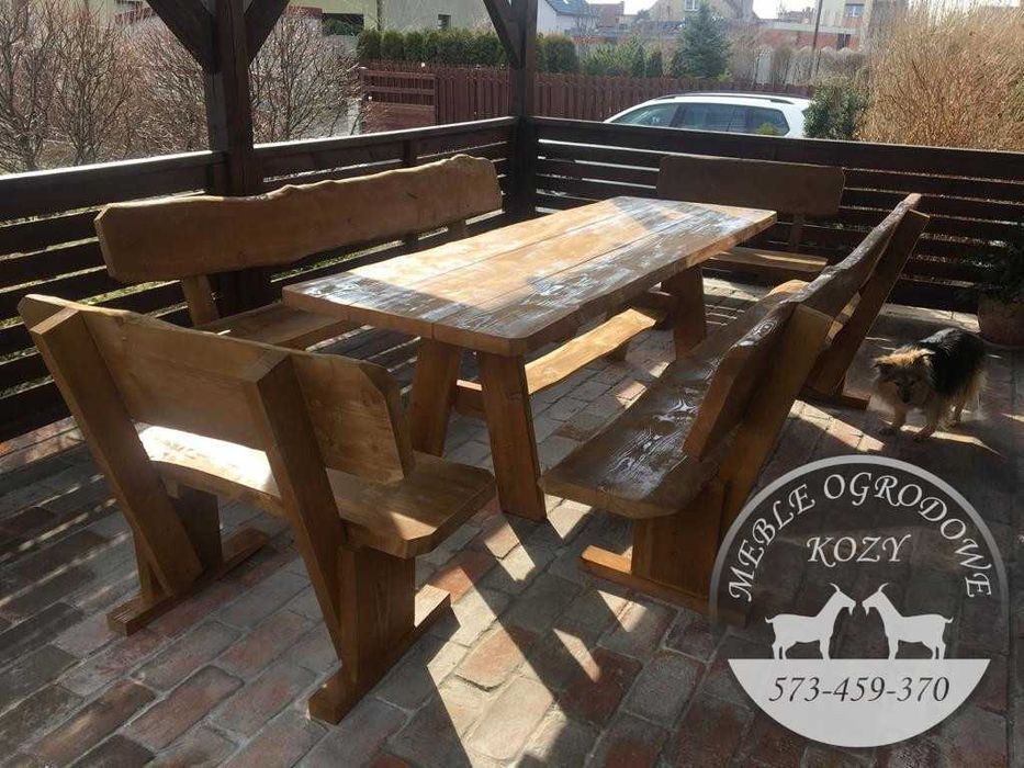 NOWE CENY! Meble ogrodowe drewniane góralskie. Lite drewno ławka stół