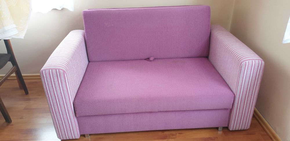 sofa rozkładana z pojemnikiem i pokrowcem 150x90, spanie: 110x190