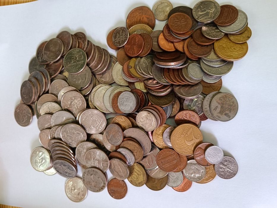 Lote moedas estrangeiras incluídas moedas quarto dolar estados america