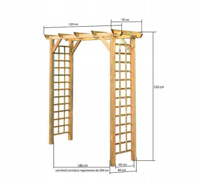 Nowa SOLIDNA drewniana pergola ogrodowa łuk drabinka na kwiaty WYSYŁKA