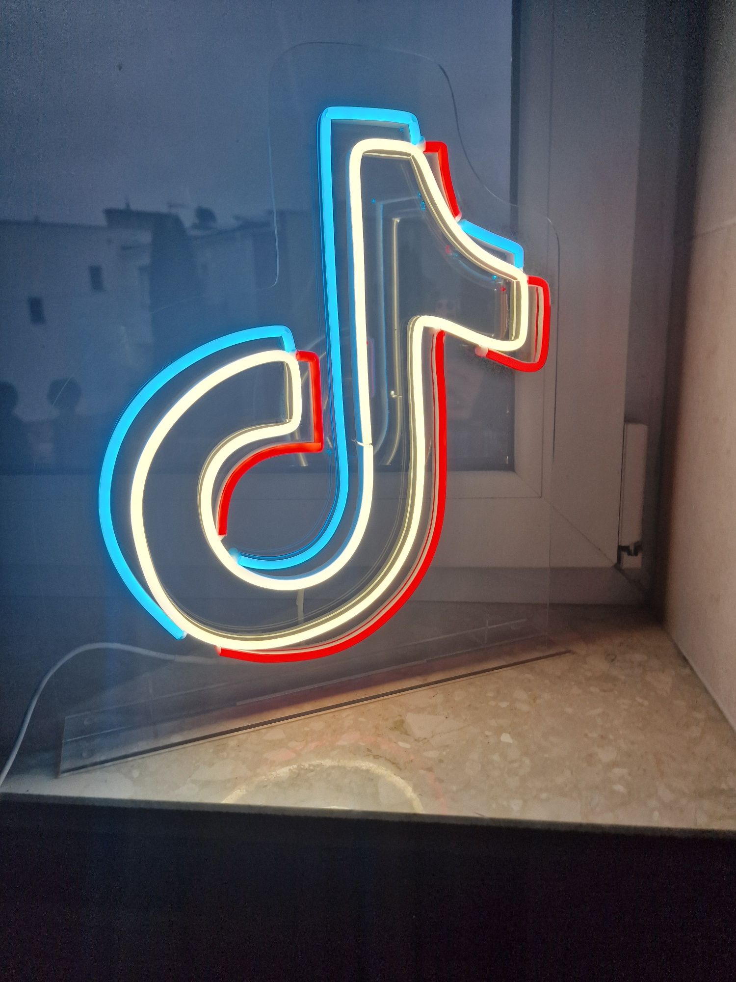 Neon led tik tok tiktok z zasilaczem