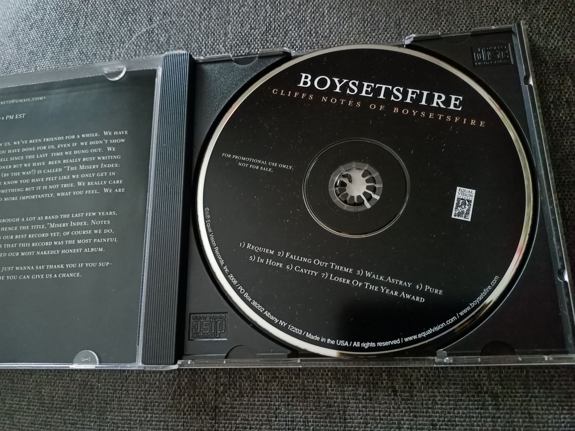 Boysetsfire - Cliffs Notes Of Boysetsfire (CD, Promo, Smplr)(vg+)