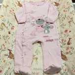 Śpiochy pajacyk piżama róż Bonjour Bebe 100% bawełna 6-9 M