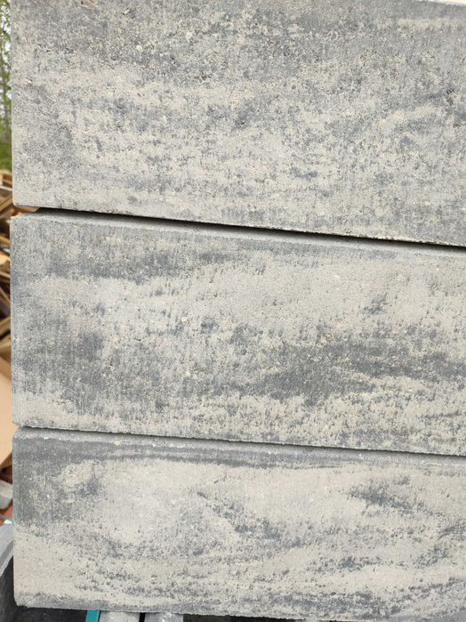 Bloczek Cobus ogrodzenie gładki Buszrem mix stalowy grafit muszlowy