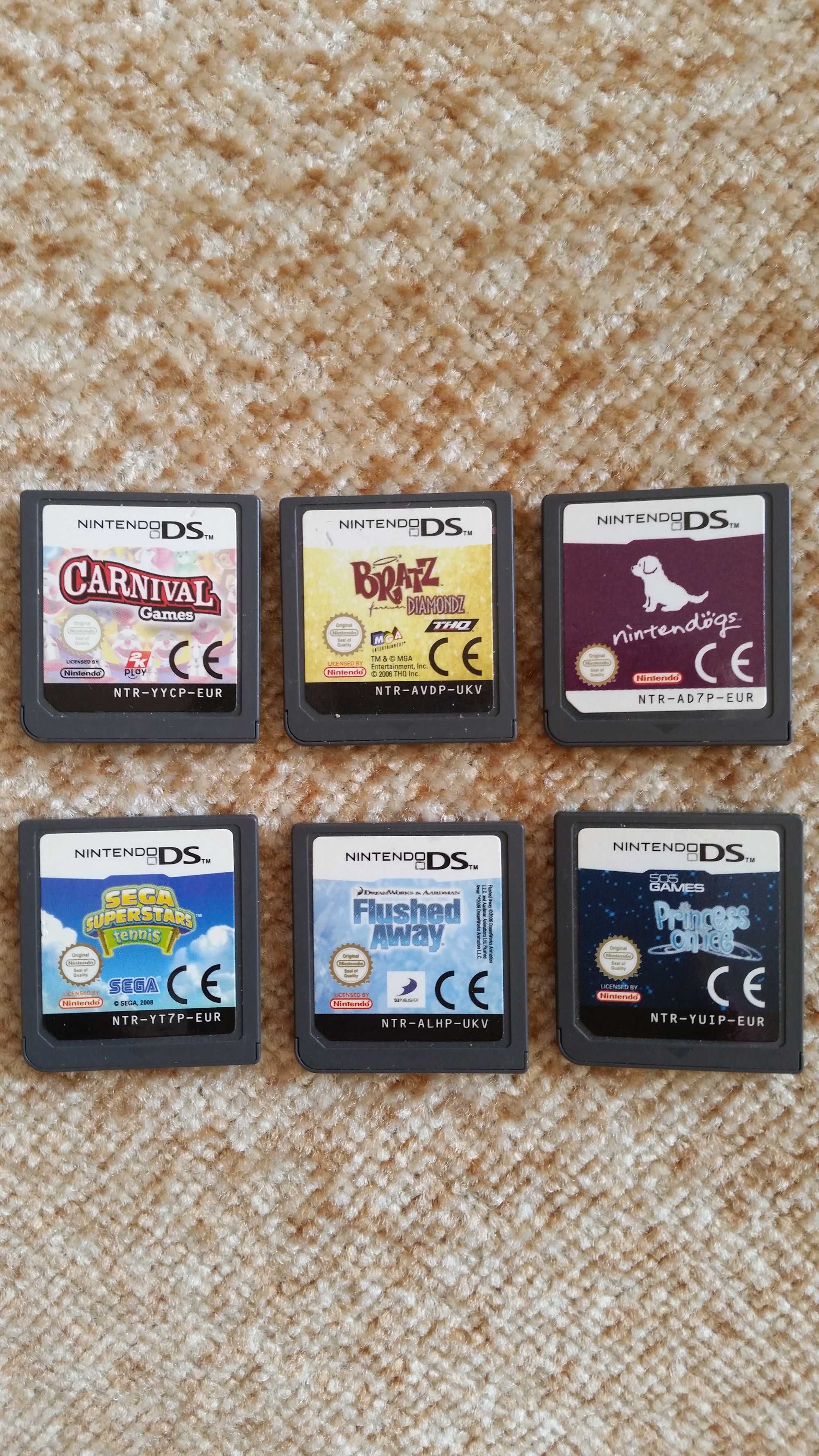 6 gier nintendo DS - sega superstars tennis, nintendogs, flushed away