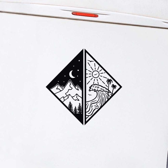 Adesivo Autocolante Vinil - Yin & Yang Meditação Zen Mar - Carro Casa