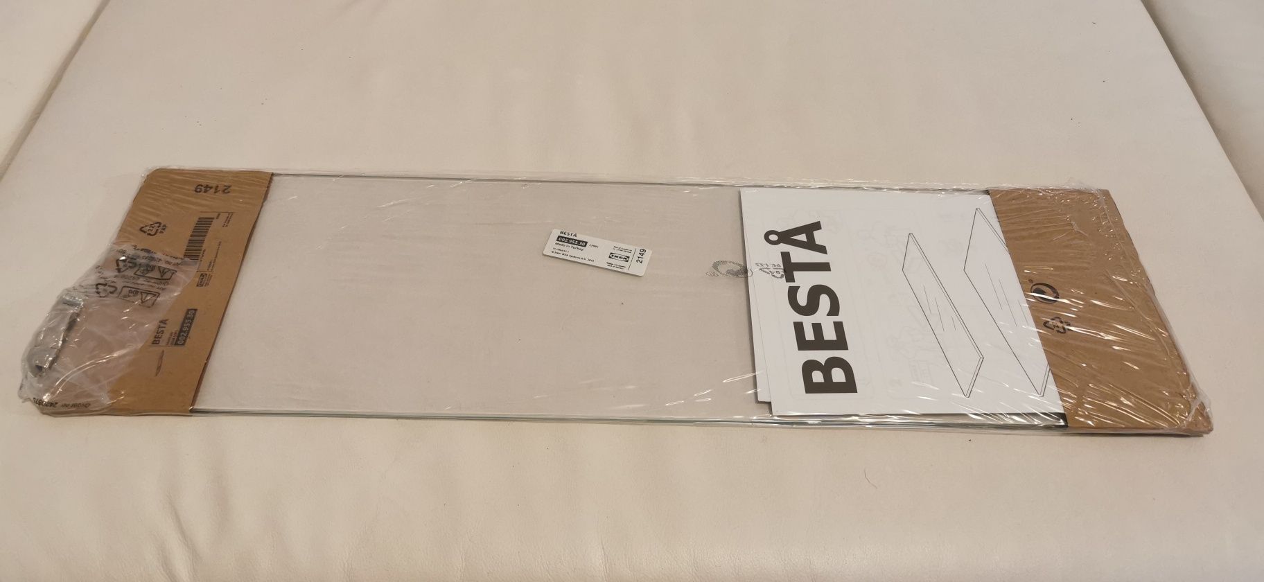 IKEA Besta półka szklana, 56x16 cm, 2 sztuki, nowe, oryginalnie zapako