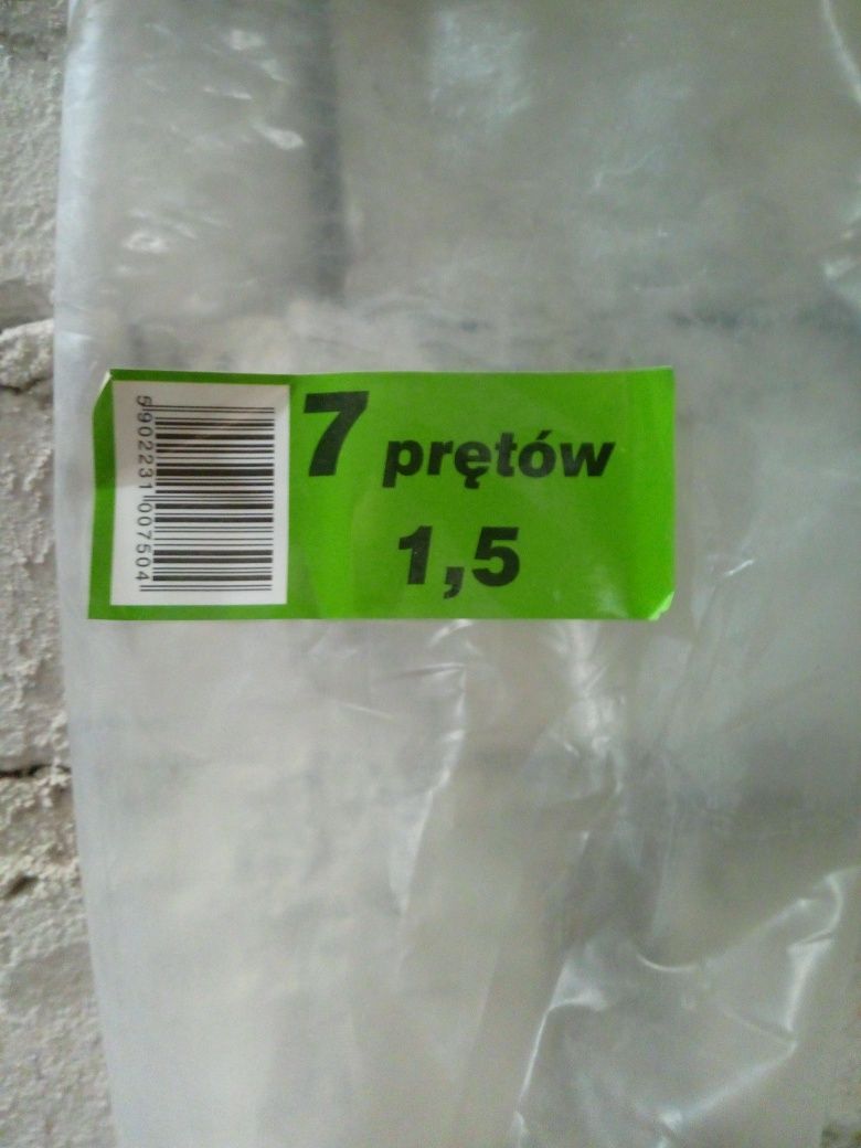 Pręty 1,5 m, 7 sztuk