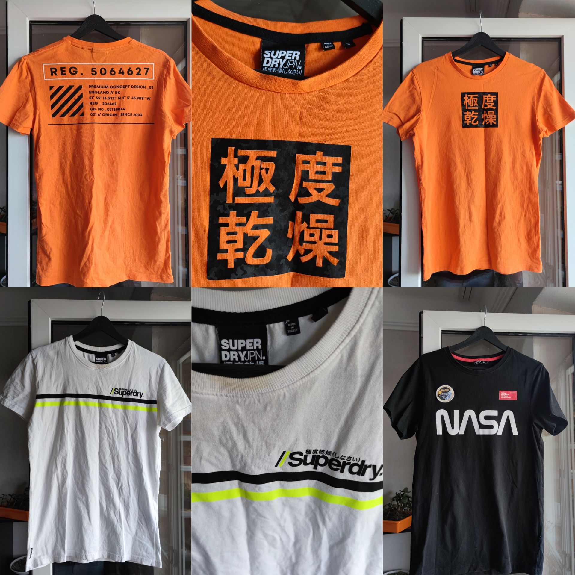 Футболки SuperDry japan design оранжевая, белая  Cropp NASA черная