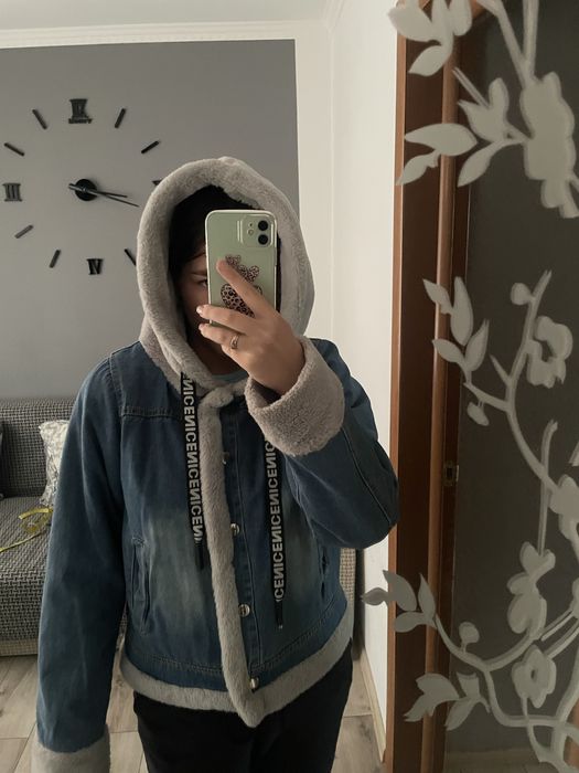 Тепла куртка тедді ждинсова