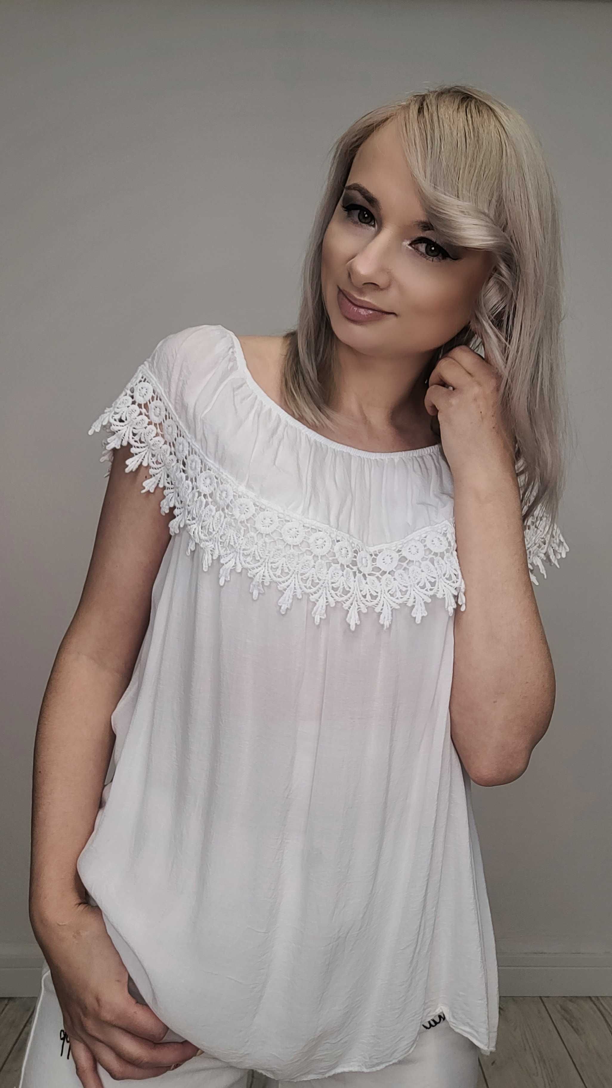 NOWA Bluzka zwiewna z koroną 6 kolorów r UNI -> S-XL