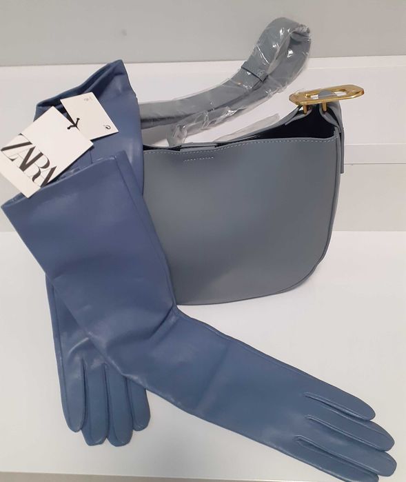 Нова шкіряна сумка та шкіряні рукавички Zara