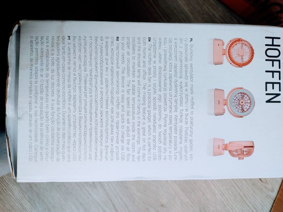 Wiatrak przenośny z funkcją mgiełki