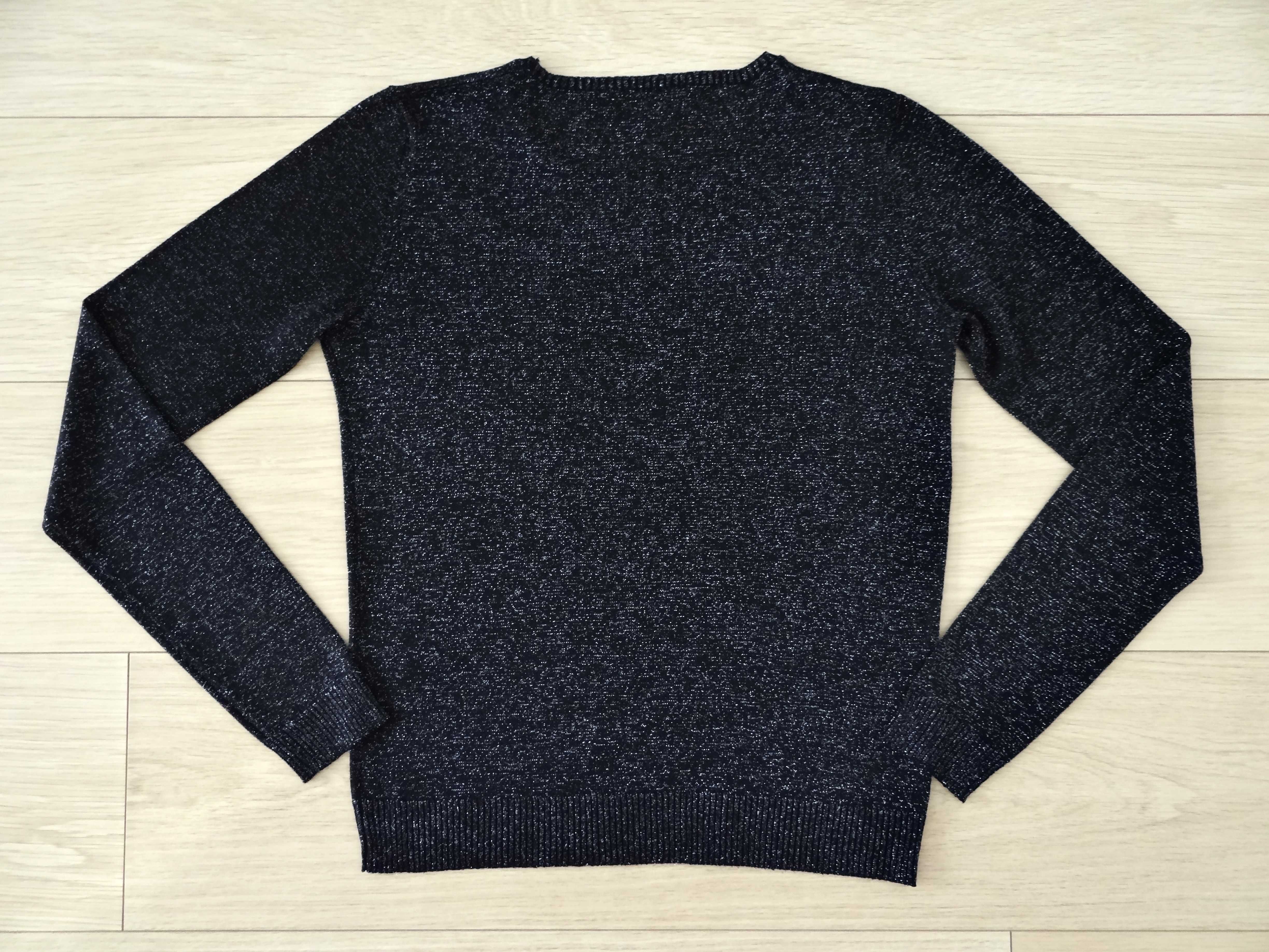 Czarny błyszczący sweter | Top Secret rozm. 36 | stan idealny