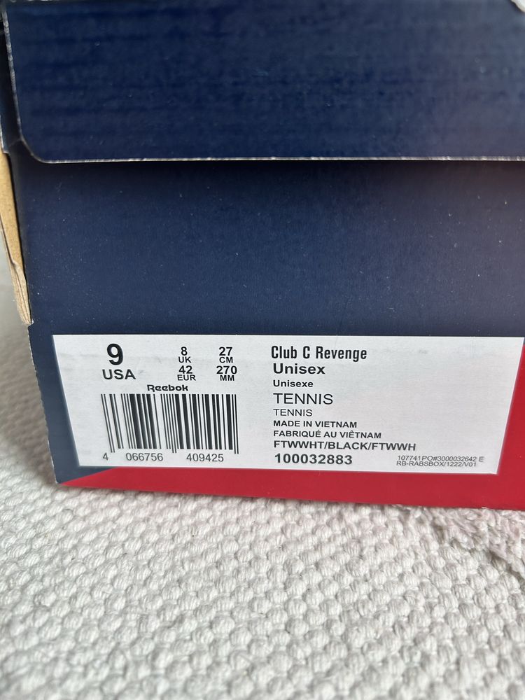 Buty reebok unisex damskie meskie 42 białe klasyczne do tenisa