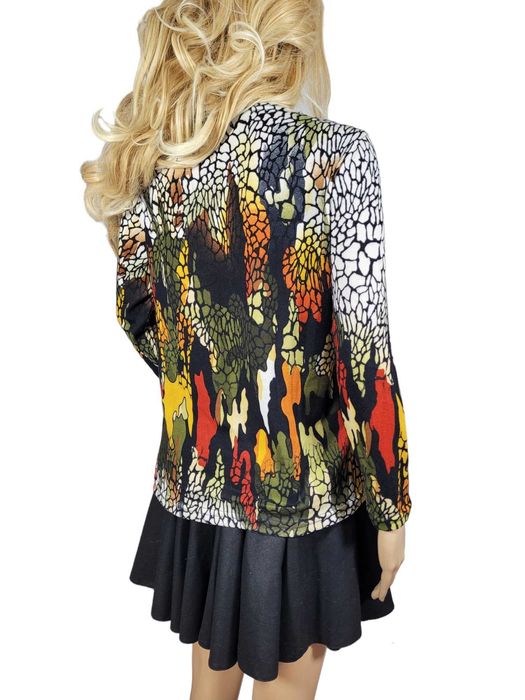 Nowy cienki kolorowy sweter damski sweterek 38,M/40,L oryginalny wzór