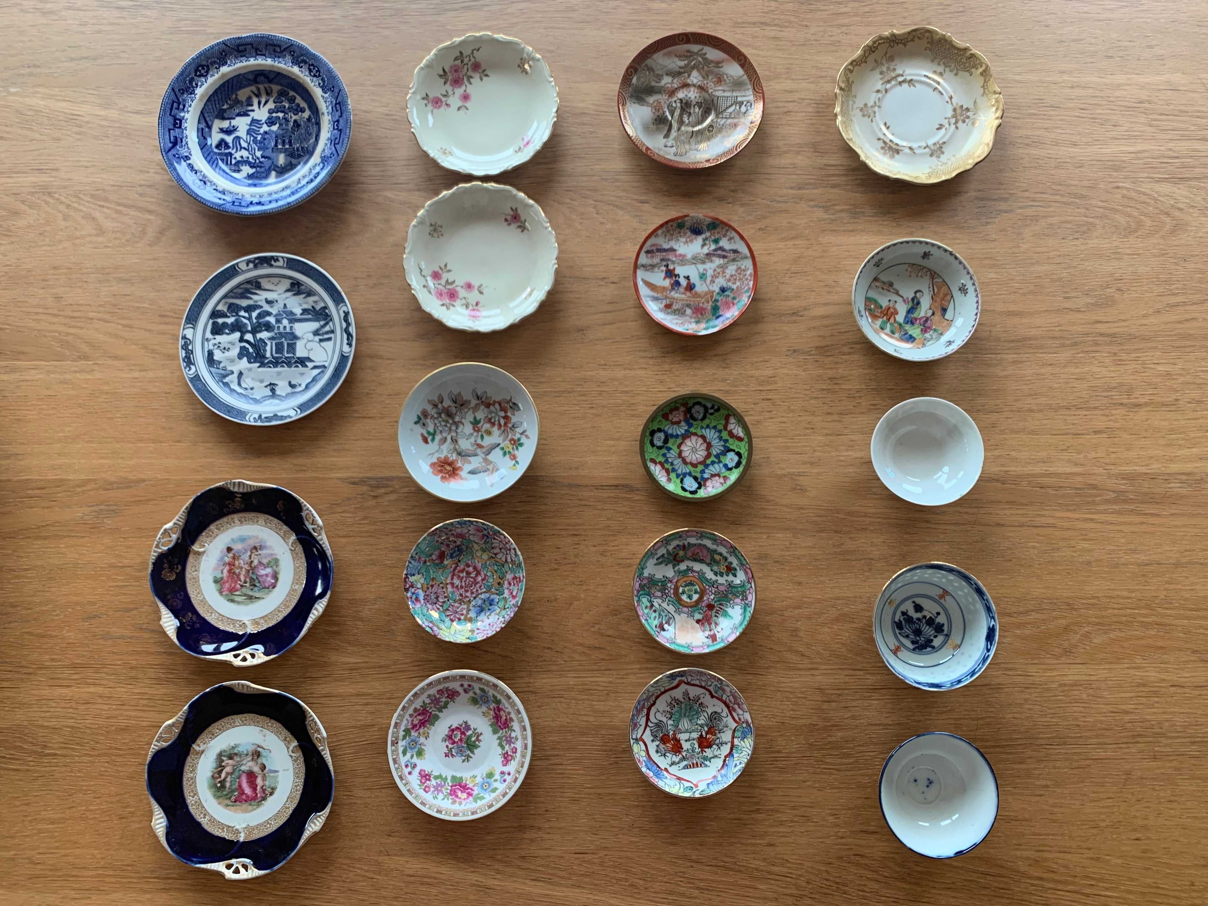 Pratinhos e taças porcelana antigos
