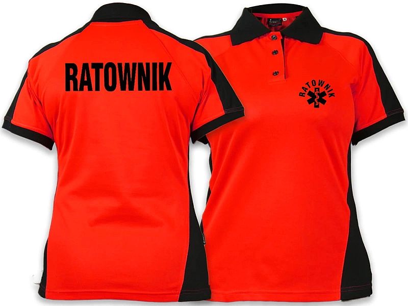 Koszulka ratownicza Polo FLUO damska FUNKCYJNA (L)