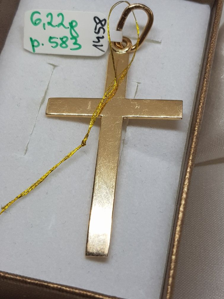Złoty duży krzyżyk z orzełkiem złoto 585