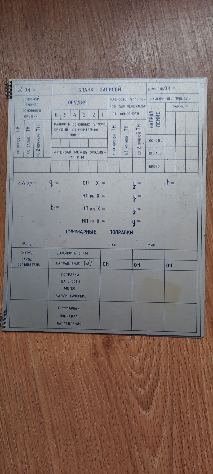 Zestaw plansz do określania nastaw do strzelania ze 120mm moździerza