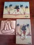 3  Quadros Areados originais da Tunísia e Cabo Verde