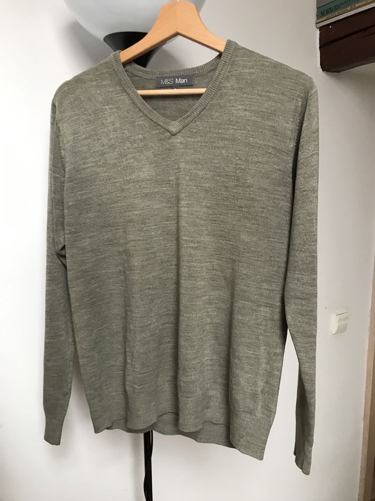 Lekki sweterek sweter w serek dekolt V Marks&Spencer M