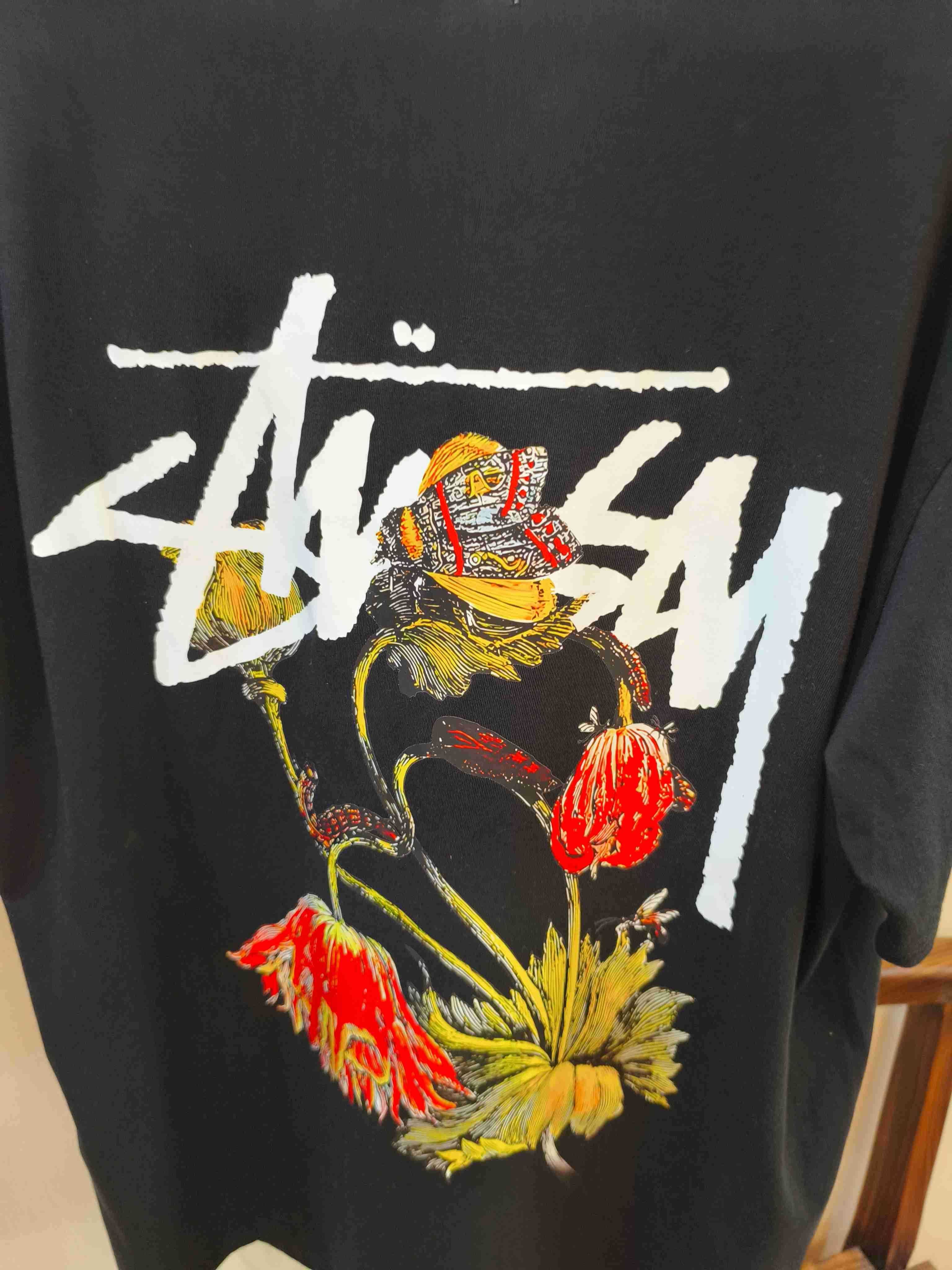 Męska czarna koszulka Stussy Summer Casual, rozmiar L
