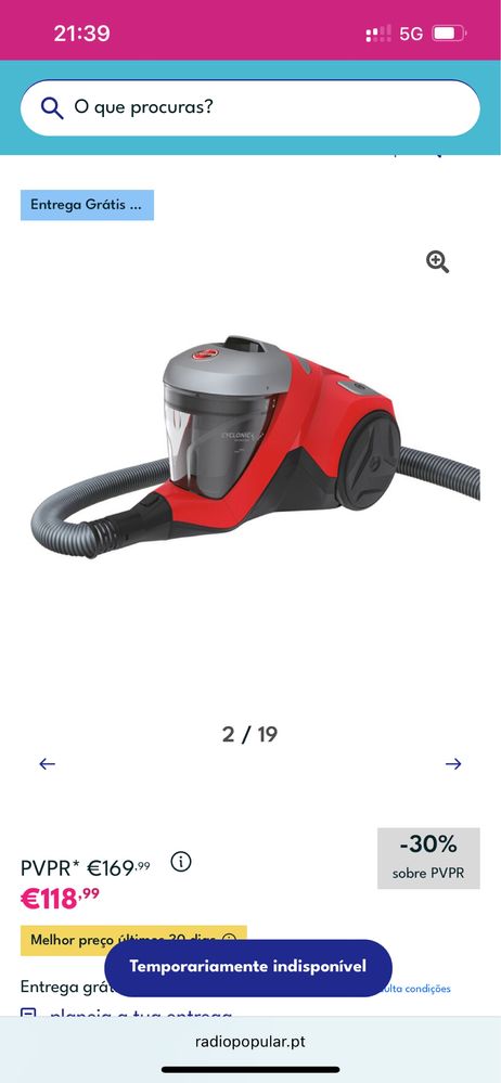 Aspirador Hoover H Power 300 cyclonic Como novo
