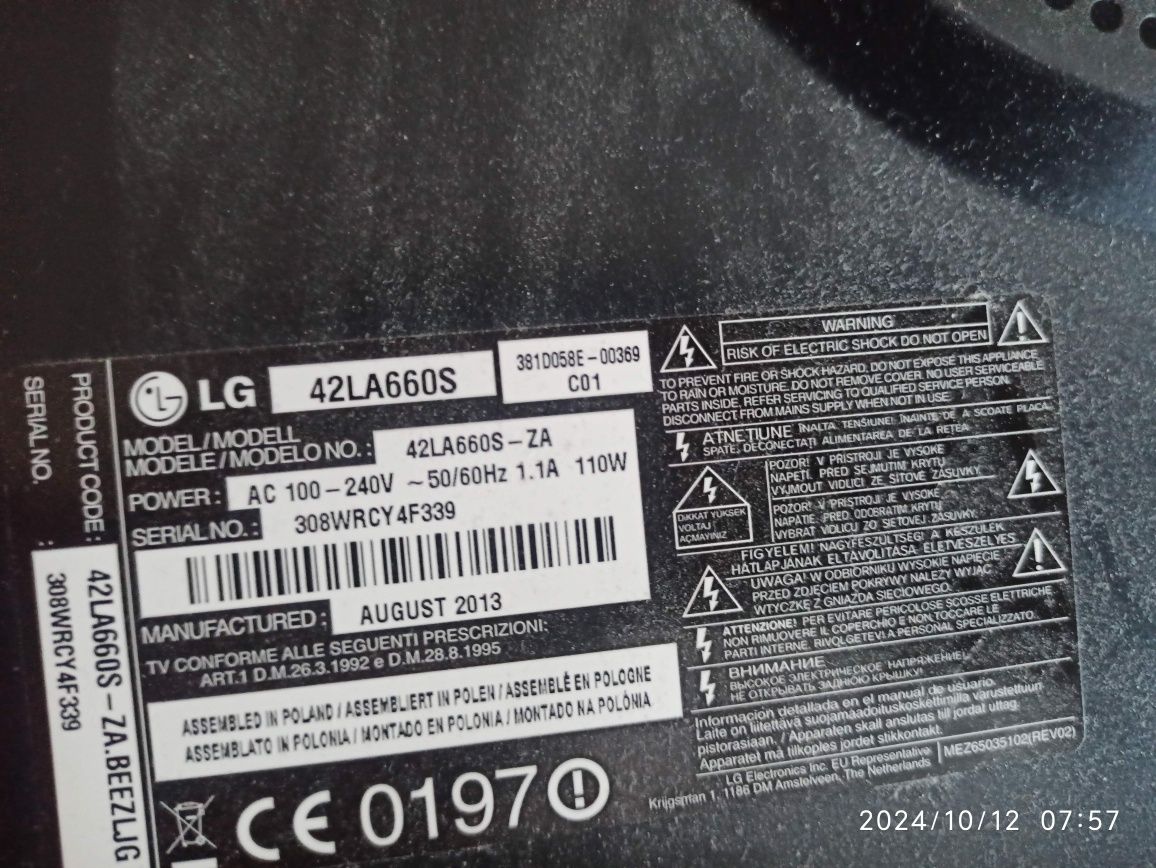 Telewizor TV LG Smart 42 cale 42LA660S Netflix YouTube wi-fi
