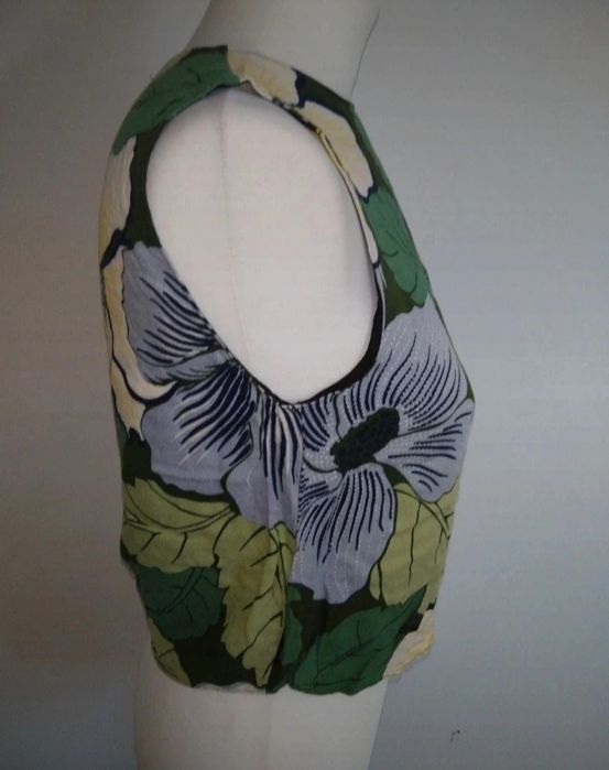 Piękny wiskozowy crop top kwiaty Zara 34 XS